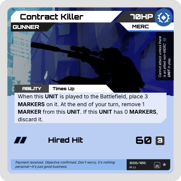 Contract Killer - The Alumni - Unit card