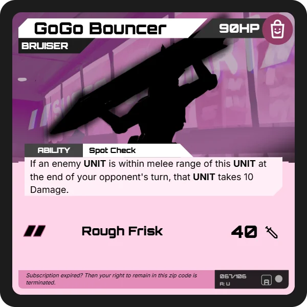 GoGo Bouncer - SuperGoMart - Unit card