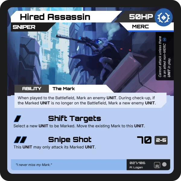 Hired Assassin - The Alumni - Unit card
