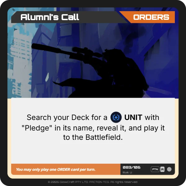 Alumni’s Call - The Alumni - Orders card