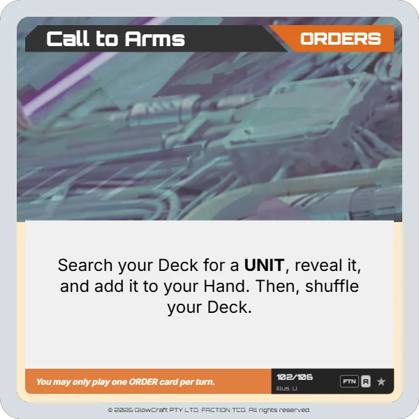 Call to Arms - Neutral - Orders card