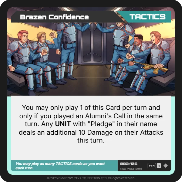 Brazen Confidence - The Alumni - Tactics card
