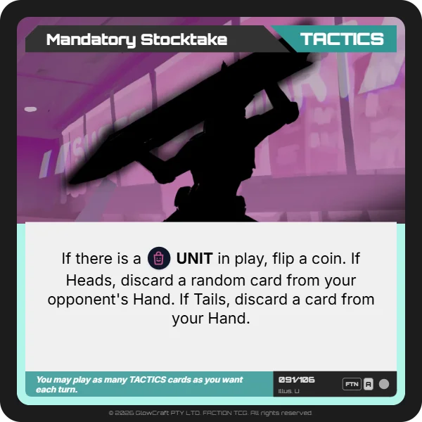 Mandatory Stocktake - SuperGoMart - Tactics card