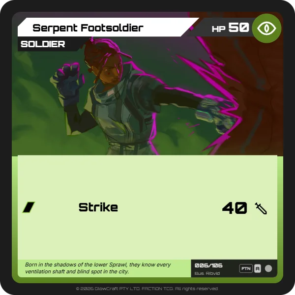 Serpent Footsoldier - Serpentine Sol - Unit card