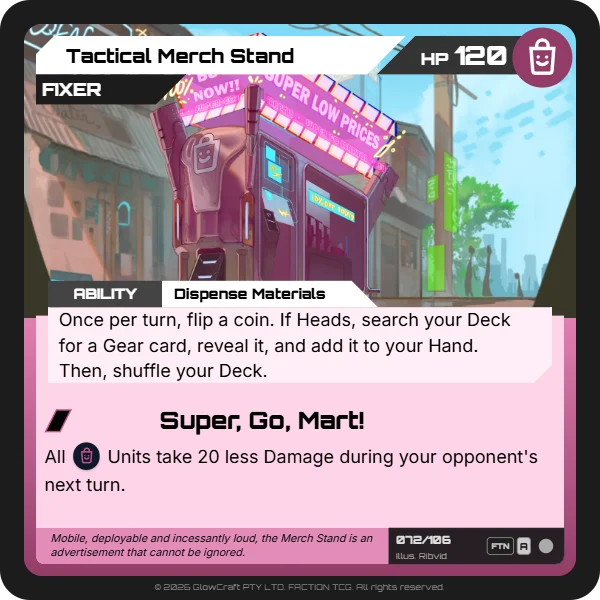Tactical Merch Stand - SuperGoMart - Unit card