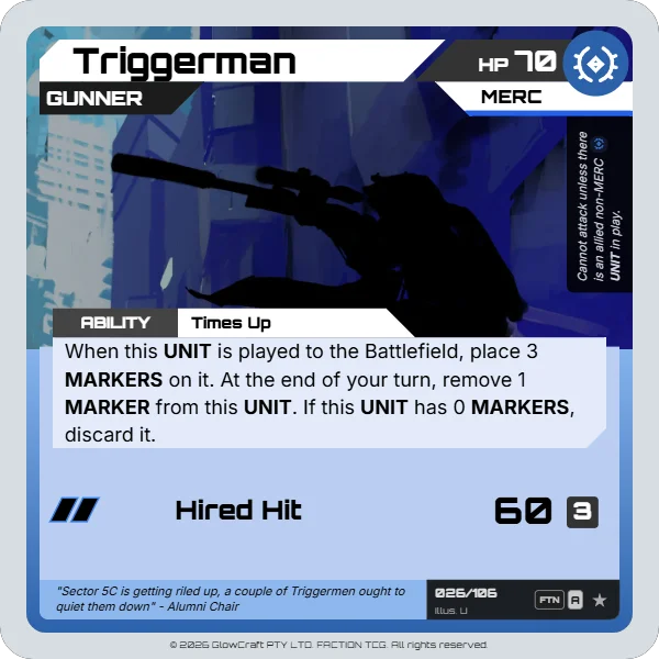 Triggerman - The Alumni - Unit card